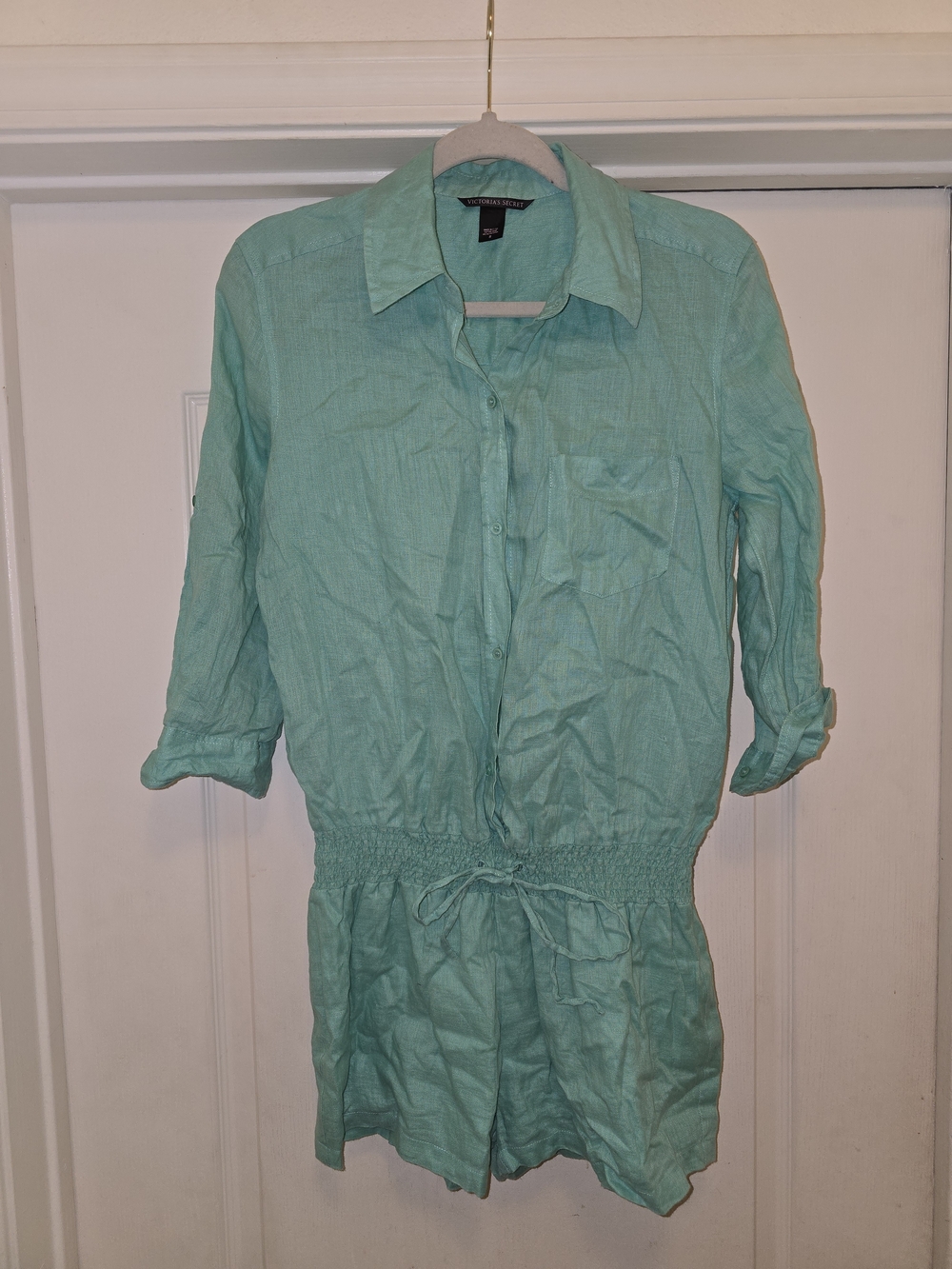 Victoria's Secret Mint Green Collared Romper